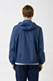 Erkek Kapüşonlu Yağmurluk - Mavi  | L