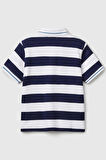 United Colors of Benetton Erkek Çocuk Çizgili Polo T shirt Lacivert 39QAG300V