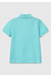 Erkek Çocuk Su Yeşili Logolu Pike Polo T-Shirt