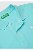 Erkek Çocuk Su Yeşili Logolu Pike Polo T-Shirt