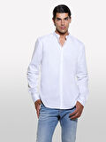 Pamuk Karışımlı Slim Fit Uzun Kollu Gömlek Erkek Beyaz Gömlek - 324A5CNXSQ032