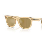 Ray-Ban RBR 0502S 68215A 50 Wayfarer Reverse Aynalı Unisex Kare Şeffaf Sarı Kemik Güneş Gözlüğü
