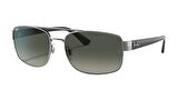 RAY-BAN  3687 004/71 61  Erkek GRİ Köşeli Çerçeve Güneş Gözlüğü