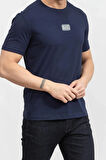 Bisiklet Yaka Erkek T-Shirt-Mavi | XL