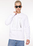 Bisiklet Yaka Beyaz Erkek Sweatshırt 8NZMPQ 1100 WHITE