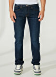 Normal Bel Normal Koyu Mavi Erkek Denim Pantolon 8NZJ13 1500-INDIGO DENIM