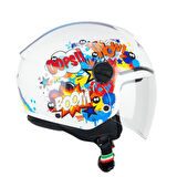 CGM 261G MINI COMICS ÇOCUK KASKI Beyaz-Mavi XL