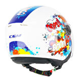 CGM 261G MINI COMICS ÇOCUK KASKI Beyaz-Mavi XL