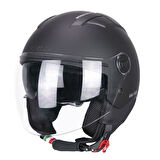 CGM 116A AIR Açık Kask SİYAH Uzun Vizör+Güneş Vizörlü -XL