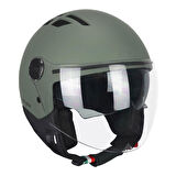 CGM 116A AIR Açık Kask YEŞİL Uzun Vizör+Güneş Vizörlü -L