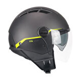 CGM 116G AIR BICO Açık Kask GRİ-SİYAH-SARI Uzun Vizör+Güneş Vizörlü -L