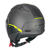 CGM 116G AIR BICO Açık Kask GRİ-SİYAH-SARI Uzun Vizör+Güneş Vizörlü -L