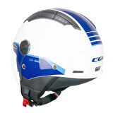 CGM 116G AIR BICO Açık Kask MAVİ-BEYAZ Uzun Vizör+Güneş Vizörlü -S
