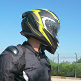 CGM 311G BLAST SPORT KAPALI MOTOSİKLET KASKI Mat Siyah-Sarı XL