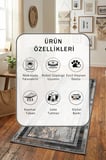 Zeus Modern Dijital Baskı Yıkanabilir Kaymaz Yolluk Halı Gri