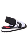 Love Moschino Beyaz - Siyah Kadın Sandalet JA16033G0M