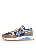 W6YZ Bej - Mavi Erkek Süet + Tekstil Sneaker YAK-M.
