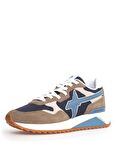 W6YZ Bej - Mavi Erkek Süet + Tekstil Sneaker YAK-M.