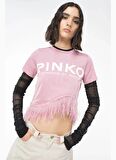 Pinko Yuvarlak Yaka Baskılı Siyah Kadın T-Shirt 103130A1LV