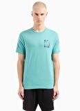 Bisiklet Yaka Düz Turkuaz Erkek T-Shirt 3DZTJU ZJH4Z 15DG