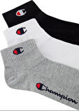 Champion Unisex Socken, 3 Paar - Sneaker Socken  Basic Schwarz