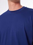 John Richmond Bisiklet Yaka Mavi Erkek T-Shirt UMP24013TS