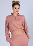 Kappa Kapüşon Yaka Kahve Kadın Sweatshırt 351H64W 222 BANDA 10 LIMIT TK
