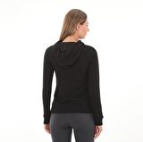 Kappa Kapüşon Yaka Siyah Kadın Sweatshırt 341H3MW LOGO BELLE SLIM TK
