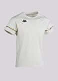 Kappa Yuvarlak Yaka Düz Beyaz Erkek T-Shirt 361G2UW KOMBAT DINASTY TK