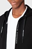 Kapüşon Yaka Siyah Erkek Sweatshırt 8NZM82 1200-BLACK