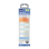 Chicco Wellbeing Yavaş Akış Mavi Cam Biberon 240 ml 0+ Ay