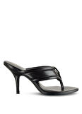 Patrizia Pepe Deri Siyah Kadın Topuklu Sandalet 2X0029L026K103