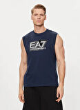EA7 Bisiklet Yaka Mavi Erkek T-Shirt 3DPT80PJ02Z