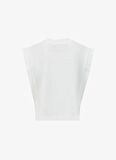 Akep Yuvarlak Yaka Düz Beyaz Kadın T-Shirt TSKD05213