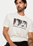 Armani Exchange Bisiklet Yaka Baskılı Ekru Erkek T-Shirt 6DZTHF ZJH4Z 1116