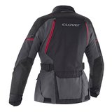 Clover Outland-3 Lady WP Korumalı Kadın Motosiklet Montu Siyah  Kırmızı