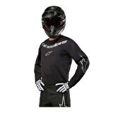 Alpinestars Fluid Graphite Off-Road Motosiklet Jerseyi Siyah  Gümüş