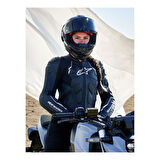 Alpinestars Stella Dusk Deri Kadın Motosiklet Montu Siyah  Beyaz