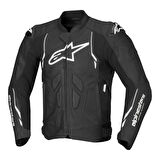 Alpinestars Dusk Korumalı Deri Motosiklet Montu Siyah  Beyaz