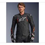 Alpinestars Dusk Airflow Korumalı Deri Motosiklet Montu Siyah  Kırmızı