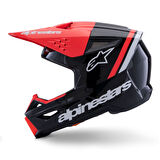 Alpinestars SM3 Radium Off-Road Kaskı Siyah  Kırmızı  Beyaz