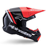 Alpinestars SM3 Radium Off-Road Kaskı Siyah  Kırmızı  Beyaz
