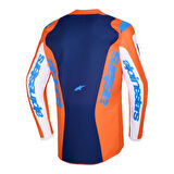 Alpinestars Fluid Grid Off-Road Motosiklet Jerseyi Oranj  Mavi  Beyaz