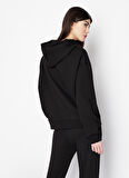 Kapüşon Yaka Baskılı Siyah Kadın Sweatshırt 8NYM52