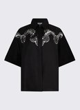 Liu Jo Siyah Kadın Regular Fit Ajurlu Desenli Gömlek UA6296D033822222