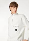 Armani Exchange Fermuarlı Yaka Ekru Erkek Sweatshırt XM000083 AF10818 U0009