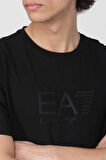 Erkek Ea7 Logolu Bisiklet Yaka T-Shirt - Siyah | S