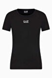 Kadın Bisiklet Yaka T-Shirt - Siyah  | S
