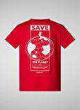Save The Duck Baskılı Kırmızı Erkek Çocuk T-Shirt GLIM