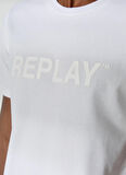 Replay Bisiklet Yaka Düz Beyaz Erkek T-Shirt M646200023188P T-Shirts REGULAR SEC